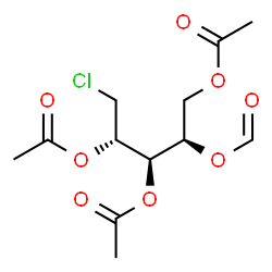 ChemSpider 2D Image | 2,3,5-Tri-O-acetyl-1-chloro-1-deoxy-4-O-formyl-D-arabinitol | C12H17ClO8