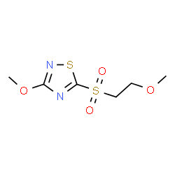 ChemSpider 2D Image | 3-Methoxy-5-[(2-methoxyethyl)sulfonyl]-1,2,4-thiadiazole | C6H10N2O4S2