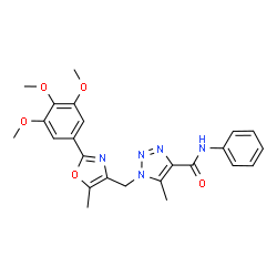 ChemSpider 2D Image | 5-Methyl-1-{[5-methyl-2-(3,4,5-trimethoxyphenyl)-1,3-oxazol-4-yl]methyl}-N-phenyl-1H-1,2,3-triazole-4-carboxamide | C24H25N5O5