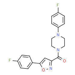 ChemSpider 2D Image | [5-(4-Fluorophenyl)-1,2-oxazol-3-yl][4-(4-fluorophenyl)-1-piperazinyl]methanone | C20H17F2N3O2