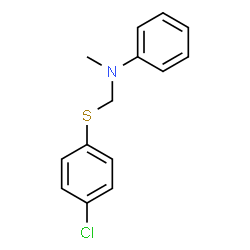 ChemSpider 2D Image | N-[[(p-Chlorophenyl)thio]methyl]-N-methylaniline | C14H14ClNS