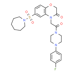 ChemSpider 2D Image | 6-(1-Azepanylsulfonyl)-4-{2-[4-(4-fluorophenyl)-1-piperazinyl]-2-oxoethyl}-2H-1,4-benzoxazin-3(4H)-one | C26H31FN4O5S