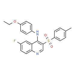 ChemSpider 2D Image | N-(4-Ethoxyphenyl)-6-fluoro-3-[(4-methylphenyl)sulfonyl]-4-quinolinamine | C24H21FN2O3S