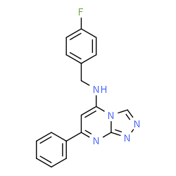 ChemSpider 2D Image | N-(4-Fluorobenzyl)-7-phenyl[1,2,4]triazolo[4,3-a]pyrimidin-5-amine | C18H14FN5