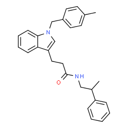 ChemSpider 2D Image | 3-[1-(4-Methylbenzyl)-1H-indol-3-yl]-N-(2-phenylpropyl)propanamide | C28H30N2O