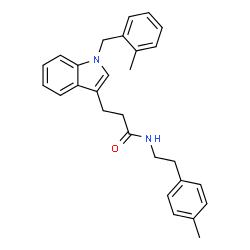 ChemSpider 2D Image | 3-[1-(2-Methylbenzyl)-1H-indol-3-yl]-N-[2-(4-methylphenyl)ethyl]propanamide | C28H30N2O