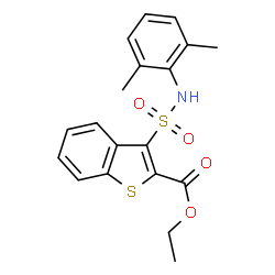 ChemSpider 2D Image | Ethyl 3-[(2,6-dimethylphenyl)sulfamoyl]-1-benzothiophene-2-carboxylate | C19H19NO4S2