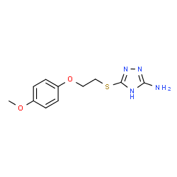 ChemSpider 2D Image | 3-{[2-(4-Methoxyphenoxy)ethyl]sulfanyl}-1H-1,2,4-triazol-5-amine | C11H14N4O2S