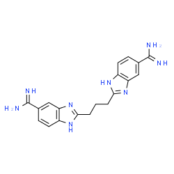 ChemSpider 2D Image | 2,2'-propane-1,3-diylbis(1H-benzimidazole-5-carboximidamide) | C19H20N8