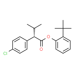 ChemSpider 2D Image | 2-(2-Methyl-2-propanyl)phenyl (2R)-2-(4-chlorophenyl)-3-methylbutanoate | C21H25ClO2