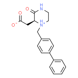 ChemSpider 2D Image | [(2S)-1-(4-Biphenylylmethyl)-3-oxopiperazin-1-ium-2-yl]acetate | C19H20N2O3