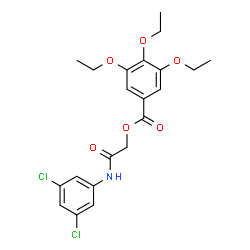 ChemSpider 2D Image | 2-[(3,5-Dichlorophenyl)amino]-2-oxoethyl 3,4,5-triethoxybenzoate | C21H23Cl2NO6