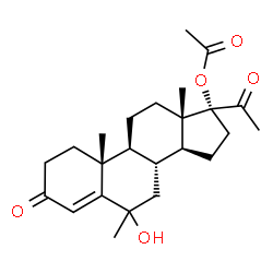 ChemSpider 2D Image | 6-Hydroxy-6-methyl-3,20-dioxopregn-4-en-17-yl acetate | C24H34O5