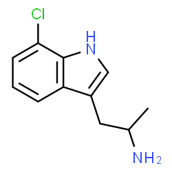 ChemSpider 2D Image | 1-(7-Chloro-1H-indol-3-yl)-2-propanamine | C11H13ClN2