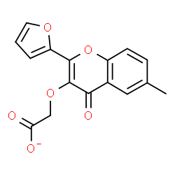 ChemSpider 2D Image | {[2-(2-Furyl)-6-methyl-4-oxo-4H-chromen-3-yl]oxy}acetate | C16H11O6