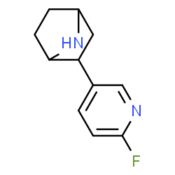 ChemSpider 2D Image | 2-(6-Fluoro-3-pyridinyl)-7-azabicyclo[2.2.1]heptane | C11H13FN2