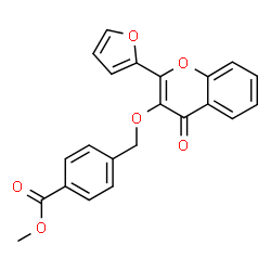 ChemSpider 2D Image | Methyl 4-({[2-(2-furyl)-4-oxo-4H-chromen-3-yl]oxy}methyl)benzoate | C22H16O6