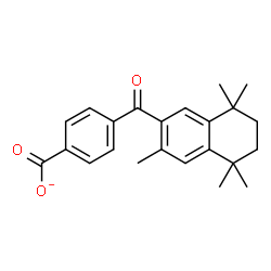 ChemSpider 2D Image | 4-[(3,5,5,8,8-Pentamethyl-5,6,7,8-tetrahydro-2-naphthalenyl)carbonyl]benzoate | C23H25O3