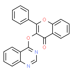 ChemSpider 2D Image | 2-Phenyl-3-(4-quinazolinyloxy)-4H-chromen-4-one | C23H14N2O3