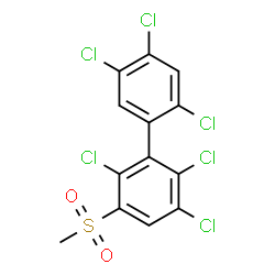 ChemSpider 2D Image | 2,2',4',5,5',6-Hexachloro-3-methylsulfonylbiphenyl | C13H6Cl6O2S