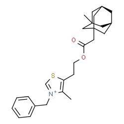 ChemSpider 2D Image | 3-Benzyl-4-methyl-5-(2-{2-[(5R,7S)-3-methyladamantan-1-yl]acetoxy}ethyl)-1,3-thiazol-3-ium | C26H34NO2S