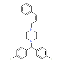 ChemSpider 2D Image | 1-[Bis(4-fluorophenyl)methyl]-4-[(2Z)-3-phenyl-2-propen-1-yl]piperazine | C26H26F2N2