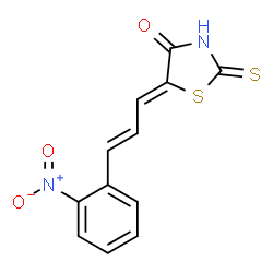 ChemSpider 2D Image | (5Z)-5-[(2E)-3-(2-Nitrophenyl)-2-propen-1-ylidene]-2-thioxo-1,3-thiazolidin-4-one | C12H8N2O3S2