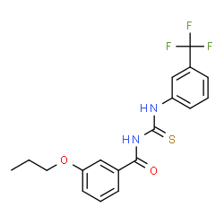 ChemSpider 2D Image | 3-Propoxy-N-{[3-(trifluoromethyl)phenyl]carbamothioyl}benzamide | C18H17F3N2O2S