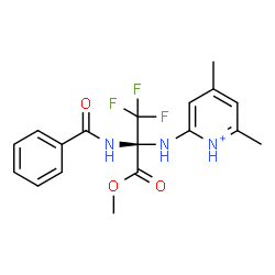 ChemSpider 2D Image | Methyl 2-(benzoylamino)-N-(4,6-dimethyl-2-pyridiniumyl)-3,3,3-trifluoro-L-alaninate | C18H19F3N3O3