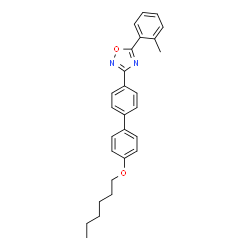 ChemSpider 2D Image | 3-[4'-(Hexyloxy)-4-biphenylyl]-5-(2-methylphenyl)-1,2,4-oxadiazole | C27H28N2O2