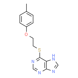 ChemSpider 2D Image | 9H-purine, 6-[[2-(4-methylphenoxy)ethyl]thio]- | C14H14N4OS