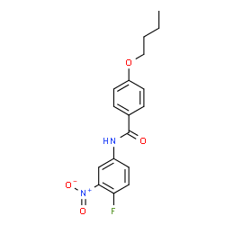 ChemSpider 2D Image | 4-Butoxy-N-(4-fluoro-3-nitrophenyl)benzamide | C17H17FN2O4