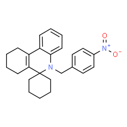 ChemSpider 2D Image | 5'-(4-Nitrobenzyl)-7',8',9',10'-tetrahydro-5'H-spiro[cyclohexane-1,6'-phenanthridine] | C25H28N2O2