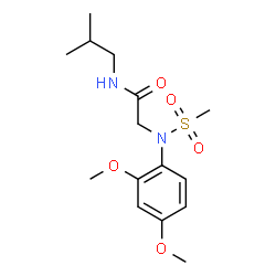 ChemSpider 2D Image | N~2~-(2,4-Dimethoxyphenyl)-N-isobutyl-N~2~-(methylsulfonyl)glycinamide | C15H24N2O5S