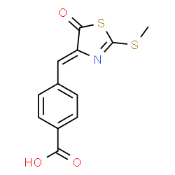 ChemSpider 2D Image | 4-{(Z)-[2-(Methylsulfanyl)-5-oxo-1,3-thiazol-4(5H)-ylidene]methyl}benzoic acid | C12H9NO3S2