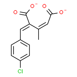 ChemSpider 2D Image | (2Z,4E)-4-(4-Chlorobenzylidene)-3-methyl-2-pentenedioate | C13H9ClO4