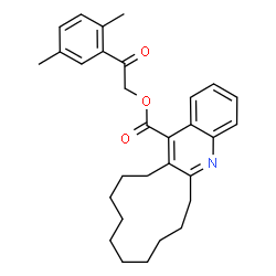 ChemSpider 2D Image | 2-(2,5-Dimethylphenyl)-2-oxoethyl 6,7,8,9,10,11,12,13,14,15-decahydrocyclododeca[b]quinoline-16-carboxylate | C30H35NO3