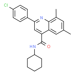 ChemSpider 2D Image | 2-(4-Chlorophenyl)-N-cyclohexyl-6,8-dimethyl-4-quinolinecarboxamide | C24H25ClN2O