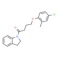 ChemSpider 2D Image | 4-(4-Chloro-2-methyl-phenoxy)-1-(2,3-dihydro-indol-1-yl)-butan-1-one | C19H20ClNO2