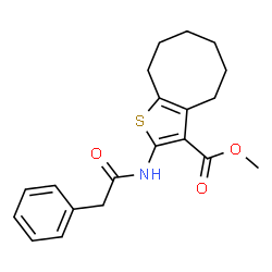 ChemSpider 2D Image | Methyl 2-[(phenylacetyl)amino]-4,5,6,7,8,9-hexahydrocycloocta[b]thiophene-3-carboxylate | C20H23NO3S