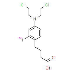 ChemSpider 2D Image | 4-{4-[Bis(2-chloroethyl)amino]-2-(~131~I)iodophenyl}butanoic acid | C14H18Cl2131INO2
