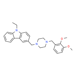 ChemSpider 2D Image | 3-[4-(2,3-Dimethoxy-benzyl)-piperazin-1-ylmethyl]-9-ethyl-9H-carbazole | C28H33N3O2
