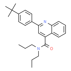 ChemSpider 2D Image | 2-[4-(2-Methyl-2-propanyl)phenyl]-N,N-dipropyl-4-quinolinecarboxamide | C26H32N2O