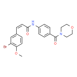 ChemSpider 2D Image | (2Z)-3-(3-Bromo-4-methoxyphenyl)-N-[4-(4-morpholinylcarbonyl)phenyl]acrylamide | C21H21BrN2O4
