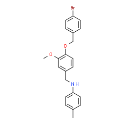 ChemSpider 2D Image | N-{4-[(4-Bromobenzyl)oxy]-3-methoxybenzyl}-4-methylaniline | C22H22BrNO2