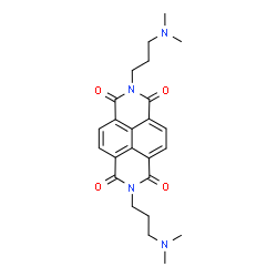 ChemSpider 2D Image | 2,7-Bis[3-(dimethylamino)propyl]benzo[lmn][3,8]phenanthroline-1,3,6,8(2H,7H)-tetrone | C24H28N4O4