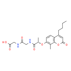 ChemSpider 2D Image | N-{(2S)-2-[(4-Butyl-8-methyl-2-oxo-2H-chromen-7-yl)oxy]propanoyl}glycylglycine | C21H26N2O7