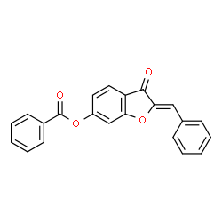 ChemSpider 2D Image | (2Z)-2-Benzylidene-3-oxo-2,3-dihydro-1-benzofuran-6-yl benzoate | C22H14O4