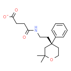 ChemSpider 2D Image | 4-({2-[(4R)-2,2-Dimethyl-4-phenyltetrahydro-2H-pyran-4-yl]ethyl}amino)-4-oxobutanoate | C19H26NO4