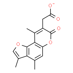ChemSpider 2D Image | (3,4,9-Trimethyl-7-oxo-7H-furo[2,3-f]chromen-8-yl)acetate | C16H13O5